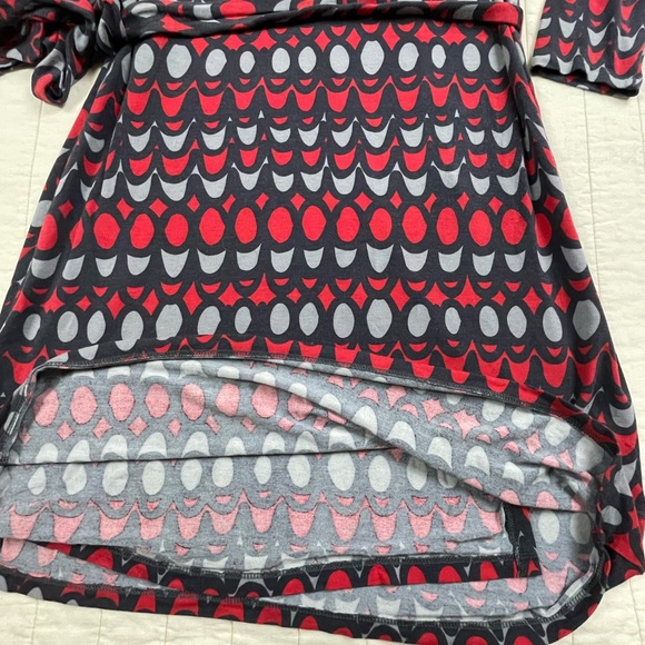 Boden Red Navy Long Sleeve Wrap Dress Size 14R - Picture 11 of 11